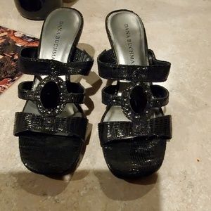 Black slip on Dana Buchman sandals
